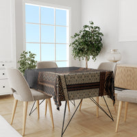 Samoa Siapo Motif and Tapa Pattern Half Style Tablecloth Black Color LT03 - Polynesian Pride