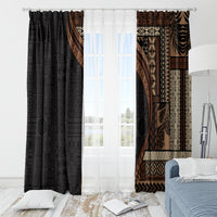 Samoa Siapo Motif and Tapa Pattern Half Style Window Curtain Black Color LT03 - Polynesian Pride