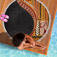 Samoa Siapo Motif and Tapa Pattern Half Style Beach Blanket Yellow Color LT03 - Polynesian Pride