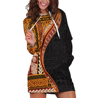 Samoa Siapo Motif and Tapa Pattern Half Style Hoodie Dress Yellow Color LT03 Yellow - Polynesian Pride