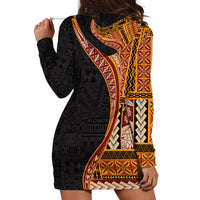 Samoa Siapo Motif and Tapa Pattern Half Style Hoodie Dress Yellow Color LT03 - Polynesian Pride