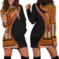 Samoa Siapo Motif and Tapa Pattern Half Style Hoodie Dress Yellow Color LT03 - Polynesian Pride