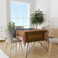 Samoa Siapo Motif and Tapa Pattern Half Style Tablecloth Yellow Color LT03 - Polynesian Pride