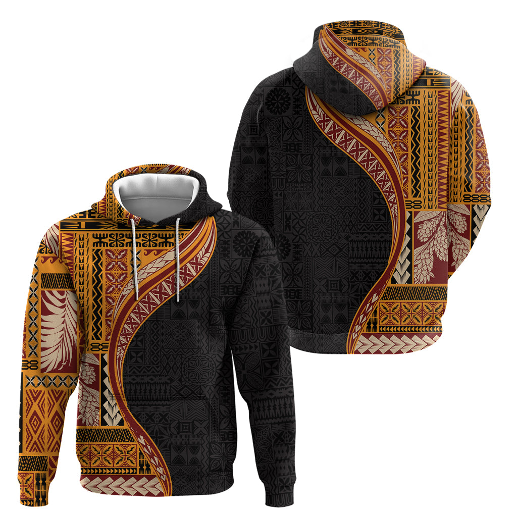 Samoa Siapo Motif and Tapa Pattern Half Style Zip Hoodie Yellow Color LT03 - Polynesian Pride