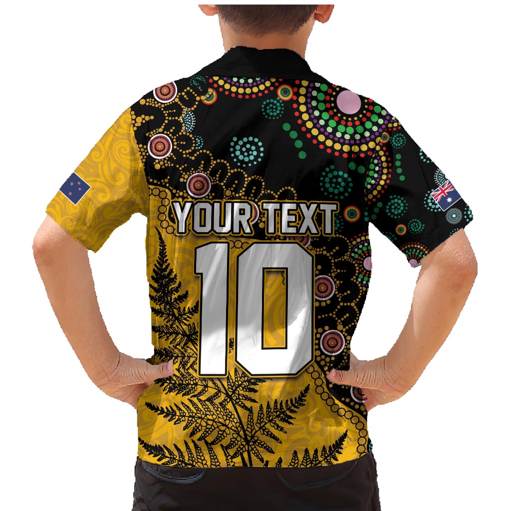 Custom New Zealand and Australia Rugby Family Matching Mermaid Dress and Hawaiian Shirt Maori Warrior With Aboriginal Version LT03 - Polynesian Pride