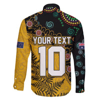 Custom New Zealand and Australia Rugby Family Matching Short Sleeve Bodycon Dress and Hawaiian Shirt Maori Warrior With Aboriginal Version LT03 - Polynesian Pride