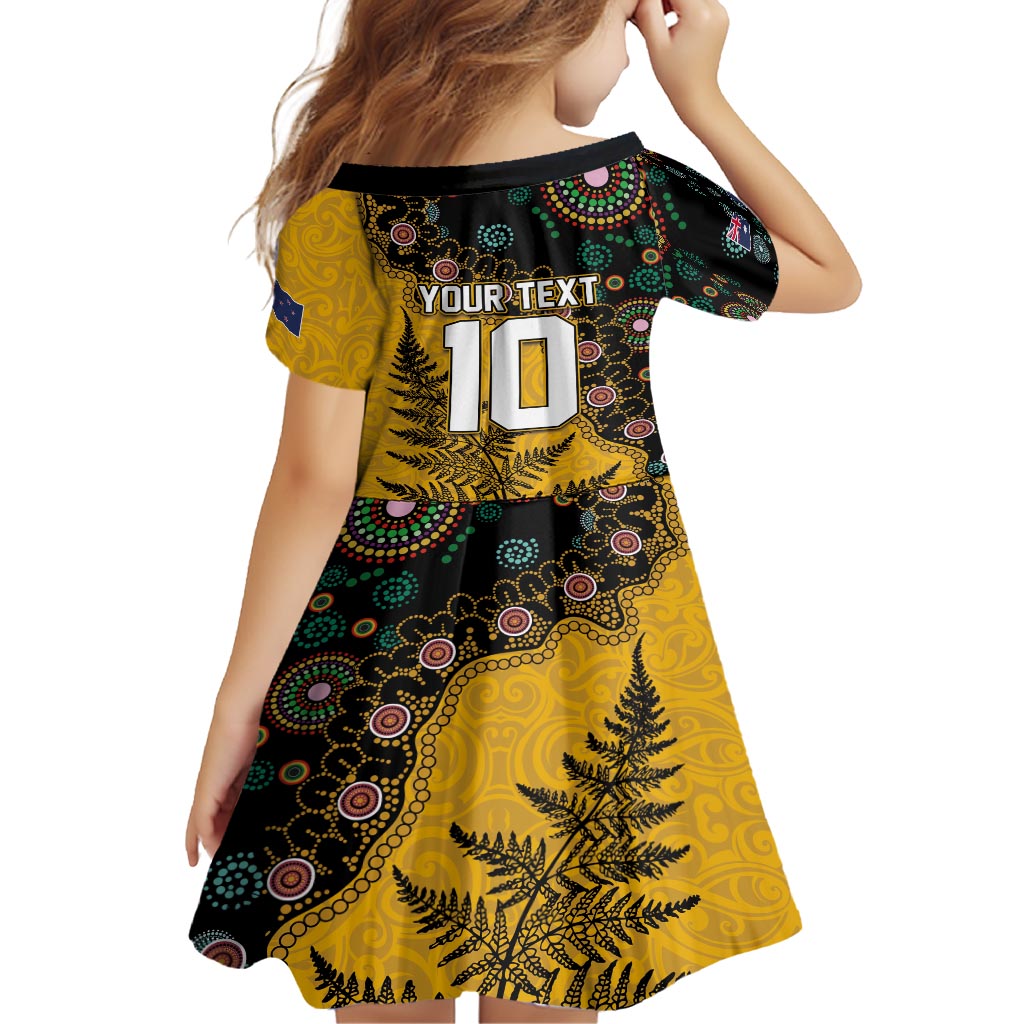 Custom New Zealand and Australia Rugby Family Matching Summer Maxi Dress and Hawaiian Shirt Maori Warrior With Aboriginal Version LT03 - Polynesian Pride