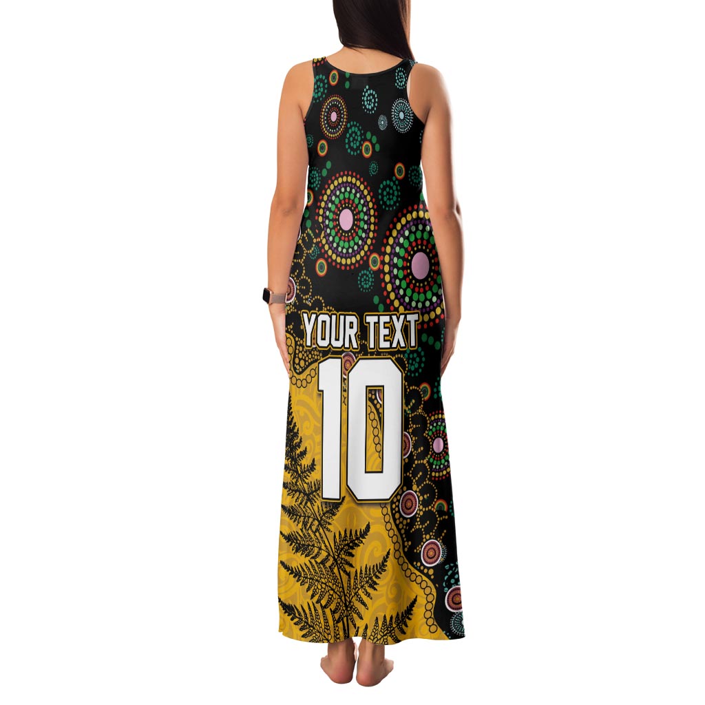 Custom New Zealand and Australia Rugby Family Matching Tank Maxi Dress and Hawaiian Shirt Maori Warrior With Aboriginal Version LT03 - Polynesian Pride