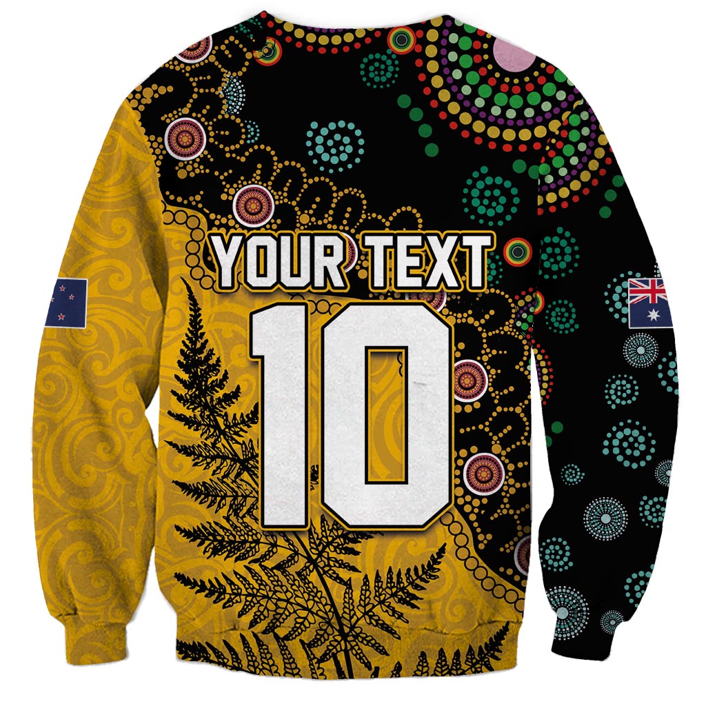 Custom New Zealand and Australia Rugby Sweatshirt Maori Warrior With Aboriginal Version LT03 - Polynesian Pride