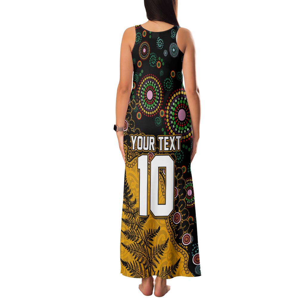 Custom New Zealand and Australia Rugby Tank Maxi Dress Maori Warrior With Aboriginal Version