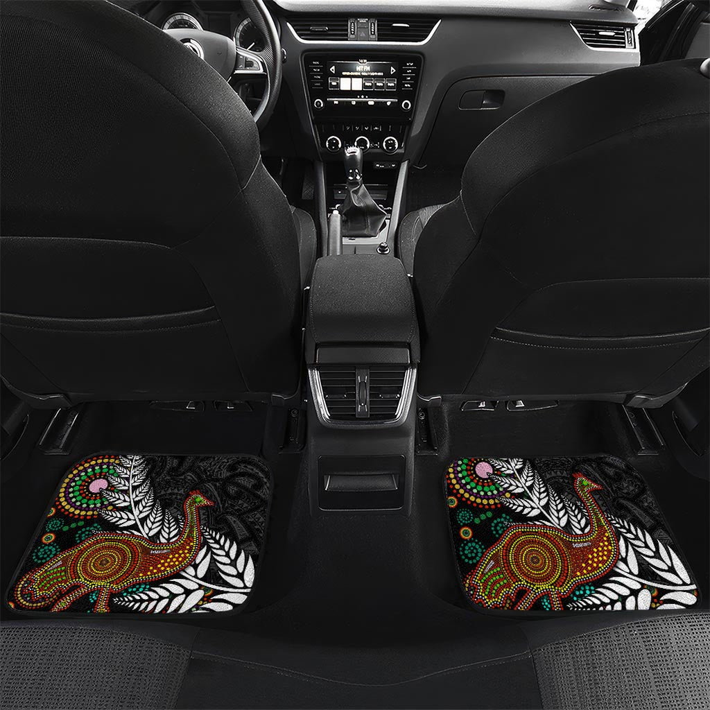 New Zealand Fern and Australia Emu Car Mats Aboriginal Mix Maori Pattern