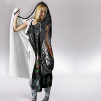 New Zealand Fern and Australia Emu Hooded Blanket Aboriginal Mix Maori Pattern