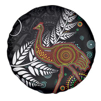 New Zealand Fern and Australia Emu Spare Tire Cover Aboriginal Mix Maori Pattern LT03 - Polynesian Pride