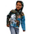 Fiji Palm Tree and Australia Kangaroo Kid Hoodie Aboriginal Mix Tapa Pattern