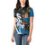 Fiji Palm Tree and Australia Kangaroo Women Polo Shirt Aboriginal Mix Tapa Pattern