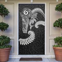 Aotearoa Maori Sea Animals Tribal Door Cover Manta Ray and Shark Moko Pattern Black Color LT03 Black - Polynesian Pride