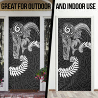 Aotearoa Maori Sea Animals Tribal Door Cover Manta Ray and Shark Moko Pattern Black Color LT03 - Polynesian Pride
