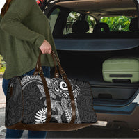 Aotearoa Maori Sea Animals Tribal Travel Bag Manta Ray and Shark Moko Pattern Black Color LT03 - Polynesian Pride