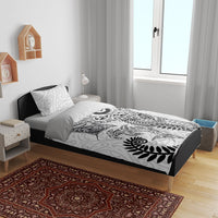 Aotearoa Maori Sea Animals Tribal Bedding Set Manta Ray and Shark Moko Pattern White Color LT03 - Polynesian Pride