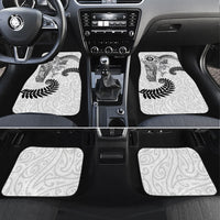 Aotearoa Maori Sea Animals Tribal Car Mats Manta Ray and Shark Moko Pattern White Color