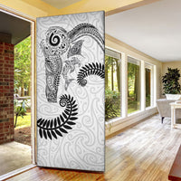 Aotearoa Maori Sea Animals Tribal Door Cover Manta Ray and Shark Moko Pattern White Color LT03 - Polynesian Pride