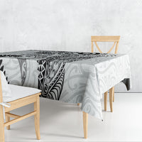 Aotearoa Maori Sea Animals Tribal Tablecloth Manta Ray and Shark Moko Pattern White Color