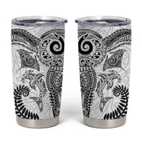 Aotearoa Maori Sea Animals Tribal Tumbler Cup Manta Ray and Shark Moko Pattern White Color LT03 White - Polynesian Pride