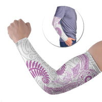 Aotearoa Maori Sea Animals Tribal Arm Sleeves Manta Ray and Shark Moko Pattern Pink Color LT03 Set of 2 Pink - Polynesian Pride