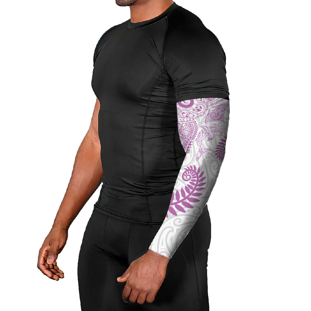 Aotearoa Maori Sea Animals Tribal Arm Sleeves Manta Ray and Shark Moko Pattern Pink Color LT03 - Polynesian Pride