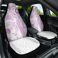 Aotearoa Maori Sea Animals Tribal Car Seat Cover Manta Ray and Shark Moko Pattern Pink Color LT03 One Size Pink - Polynesian Pride