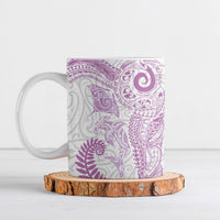 Aotearoa Maori Sea Animals Tribal Ceramic Mug Manta Ray and Shark Moko Pattern Pink Color LT03 Pink - Polynesian Pride