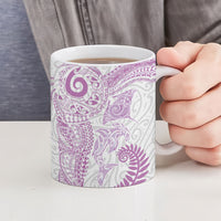 Aotearoa Maori Sea Animals Tribal Ceramic Mug Manta Ray and Shark Moko Pattern Pink Color LT03 - Polynesian Pride