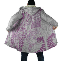 Aotearoa Maori Sea Animals Tribal Cloak Manta Ray and Shark Moko Pattern Pink Color