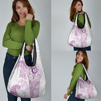 Aotearoa Maori Sea Animals Tribal Grocery Bag Manta Ray and Shark Moko Pattern Pink Color LT03 - Polynesian Pride