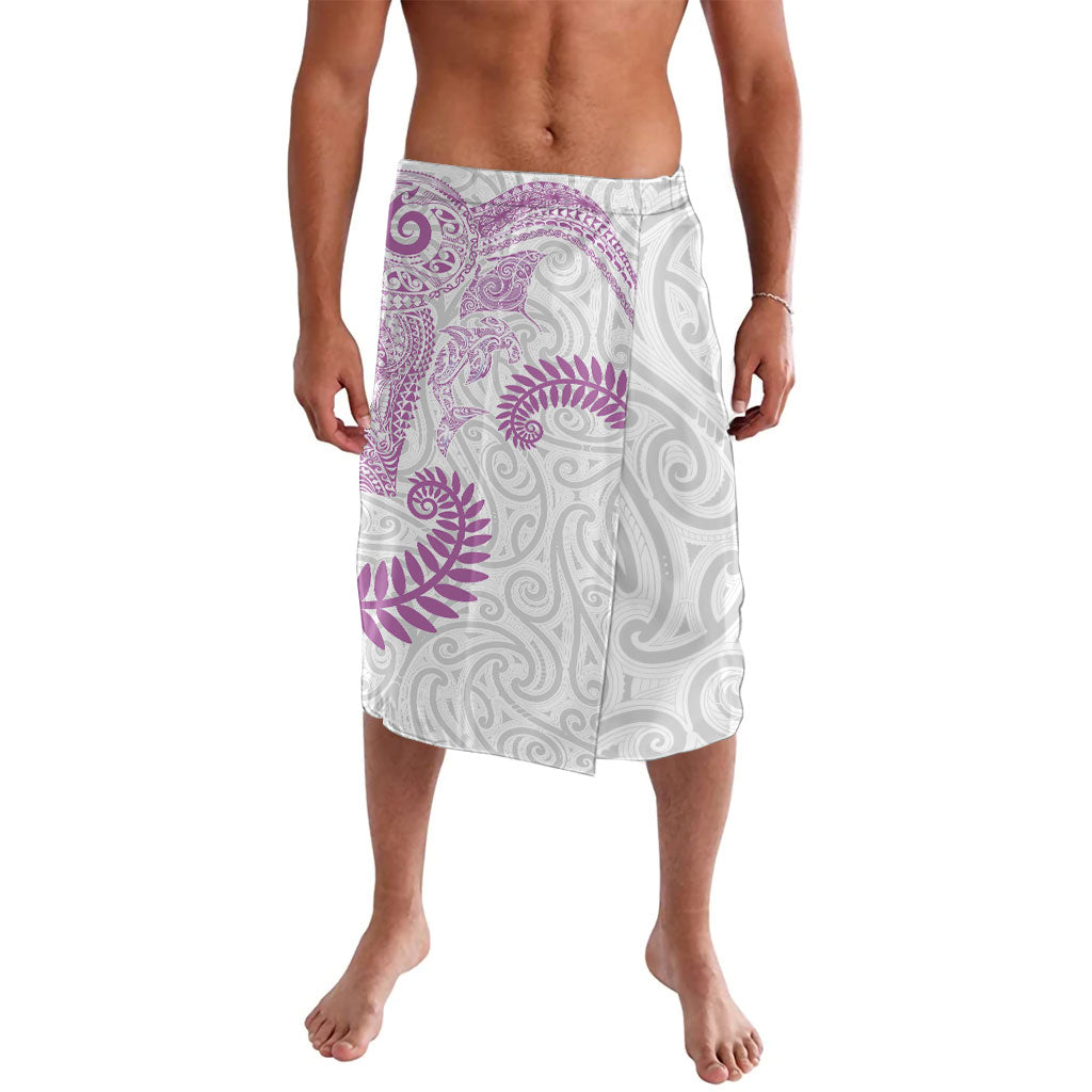 Aotearoa Maori Sea Animals Tribal Lavalava Manta Ray and Shark Moko Pattern Pink Color
