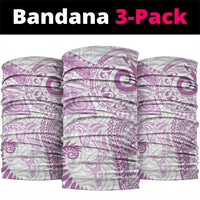 Aotearoa Maori Sea Animals Tribal Neck Gaiter Manta Ray and Shark Moko Pattern Pink Color LT03 package One Size: 25*50cm Pink - Polynesian Pride