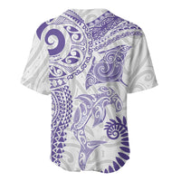 Aotearoa Maori Sea Animals Tribal Baseball Jersey Manta Ray and Shark Moko Pattern Purple Color LT03 - Polynesian Pride