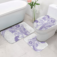 Aotearoa Maori Sea Animals Tribal Bathroom Set Manta Ray and Shark Moko Pattern Purple Color