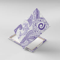 Aotearoa Maori Sea Animals Tribal Canvas Wall Art Manta Ray and Shark Moko Pattern Purple Color LT03 With Frame Purple - Polynesian Pride