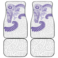 Aotearoa Maori Sea Animals Tribal Car Mats Manta Ray and Shark Moko Pattern Purple Color LT03 - Polynesian Pride
