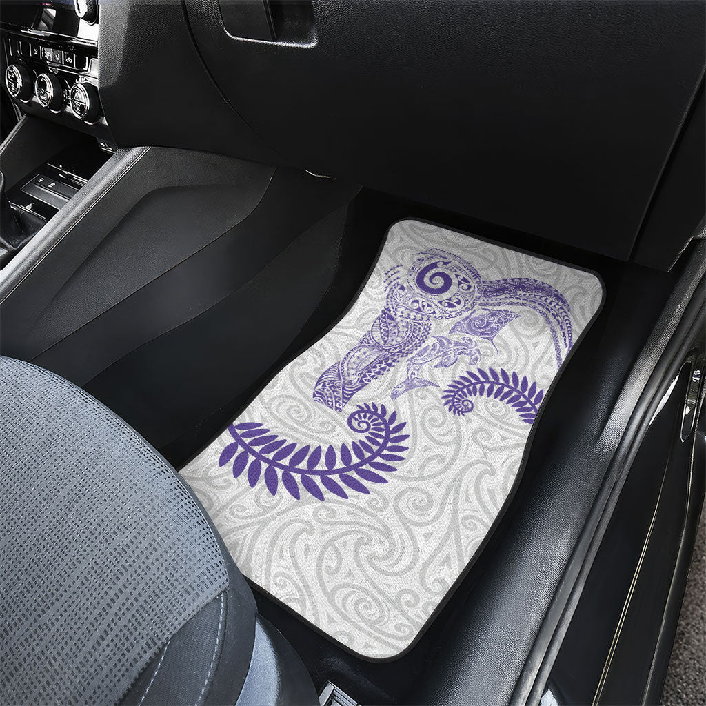Aotearoa Maori Sea Animals Tribal Car Mats Manta Ray and Shark Moko Pattern Purple Color LT03 - Polynesian Pride