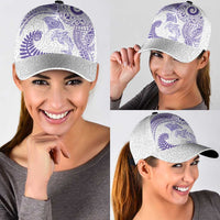 Aotearoa Maori Sea Animals Tribal Classic Cap Manta Ray and Shark Moko Pattern Purple Color LT03 - Polynesian Pride