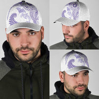 Aotearoa Maori Sea Animals Tribal Classic Cap Manta Ray and Shark Moko Pattern Purple Color LT03 - Polynesian Pride