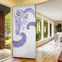 Aotearoa Maori Sea Animals Tribal Door Cover Manta Ray and Shark Moko Pattern Purple Color LT03 - Polynesian Pride