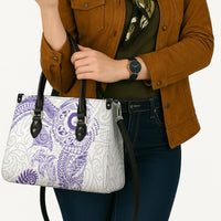 Aotearoa Maori Sea Animals Tribal Leather Bag Manta Ray and Shark Moko Pattern Purple Color LT03 - Polynesian Pride