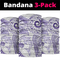 Aotearoa Maori Sea Animals Tribal Neck Gaiter Manta Ray and Shark Moko Pattern Purple Color LT03 package One Size: 25*50cm Purple - Polynesian Pride