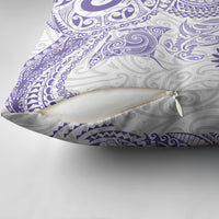 Aotearoa Maori Sea Animals Tribal Pillow Cover Manta Ray and Shark Moko Pattern Purple Color LT03 - Polynesian Pride
