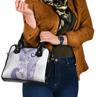 Aotearoa Maori Sea Animals Tribal Shoulder Handbag Manta Ray and Shark Moko Pattern Purple Color LT03 - Polynesian Pride