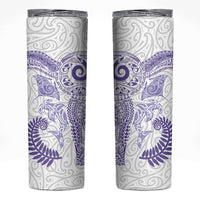 Aotearoa Maori Sea Animals Tribal Skinny Tumbler Manta Ray and Shark Moko Pattern Purple Color LT03 Purple - Polynesian Pride
