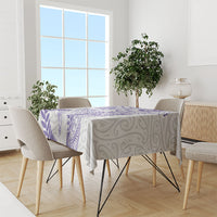 Aotearoa Maori Sea Animals Tribal Tablecloth Manta Ray and Shark Moko Pattern Purple Color